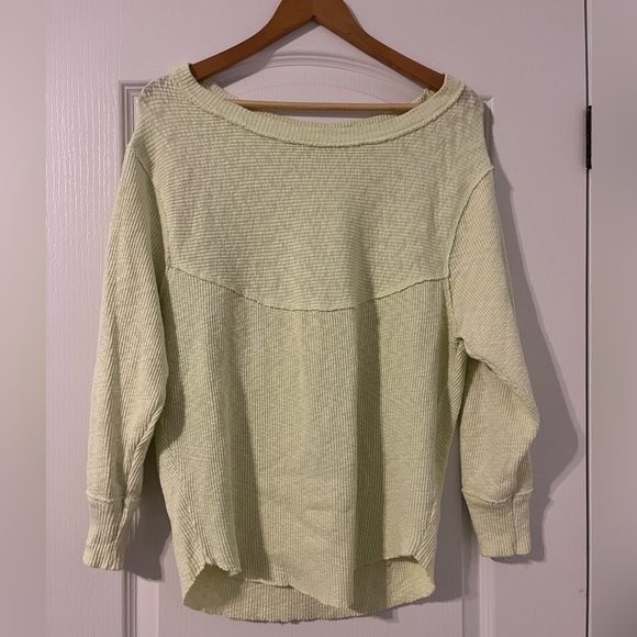 FREE PEOPLE - We The Free - OG Thermal Long Sleeve - Glow Party Green - XS - Picture 3 of 8